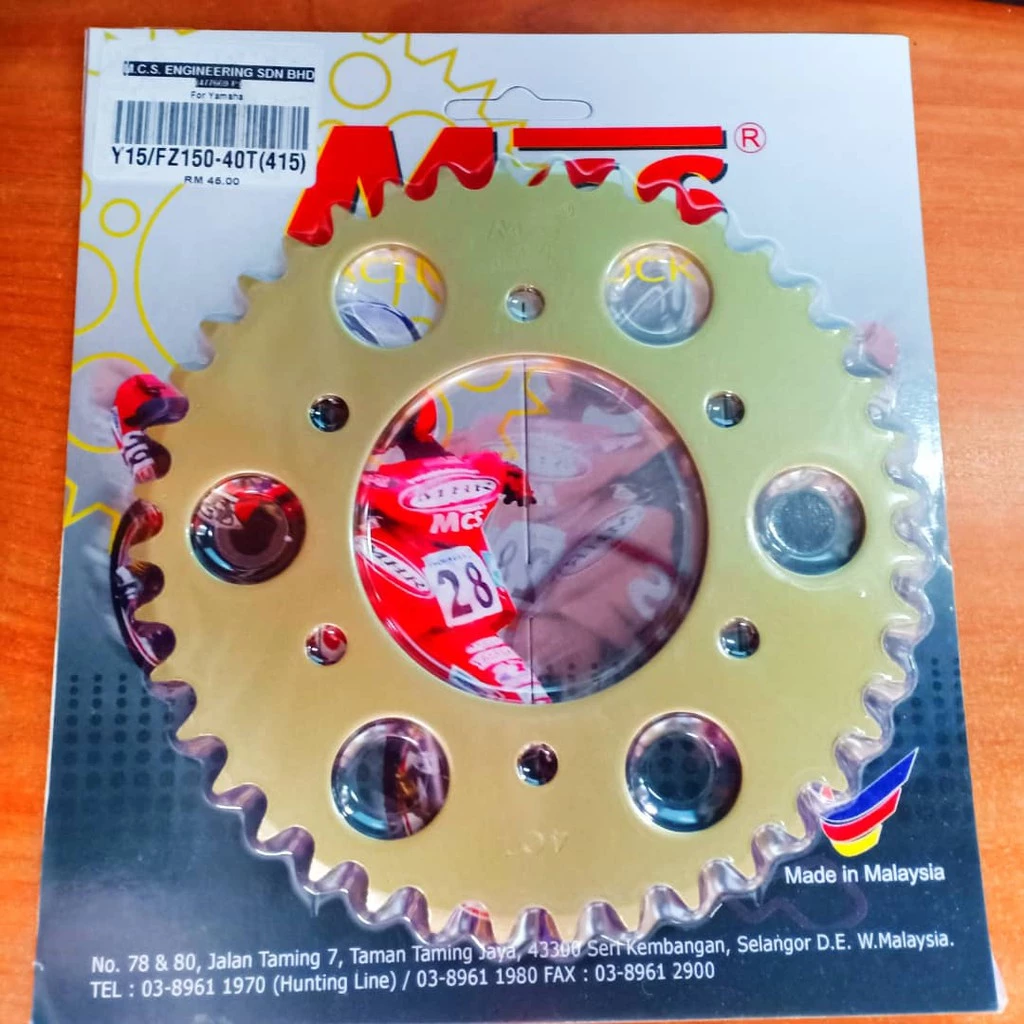 MCS Y15 FZ150 40T 415 motorcycle racing sprocket
